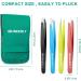 Tweezers Set with Leather Case - 4Pcs Professional Stainless Steel Eyebrow Tweezers for Women - Precision Tweezers for Ingrown Hair, Splinter Removal - Ideal for Facial Hair - Multi-Color - Buy Online on SooperMarket.com