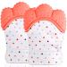 Bite glove made of food -safe silicone for biting prevents scratch protection soothing pain relief stimulating bite for babies orange 2 pieces