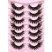Kiromiro Faux Mink Lashes Fluffy 6D False Eyelashes 17mm Wispy Cat Eye Lashes that Look Like Extensions Strip Lashes Pack
