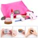 4 Pack Flat Top Travel Kabuki Makeup Brushes with Protective Case - Ideal for Blending Liquid, Cream, or Powder Cosmetics - Easy to Carry Momma Brushes in Black, Blue, and Salmon-pink - Buy Online on SooperMarket.com
