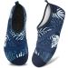 VIFUUR Water Shoes for Women and Men - Blue Leaf | Quick Dry Aqua Socks for Beach, Swim, Yoga, Outdoor Sports - Buy Online on SooperMarket.com