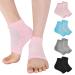 Vaincre Cracked Heel Repair Socks - 4 Pairs Moisturizing Heel Socks for Dry Cracked Feet, Gel Socks for Cracked Feet Heel Treatment, Spa Moisture Cracked Heel Socks for Dry Heels Overnight (Regular) Regular Multi-color