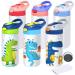 Mocaru Kids Sublimation Tumbler 12oz Sublimation Kids Water Bottle with One-click Pop-up Straw Lid and Handle Stainless Steel Insulated Sublimation Kids Sippy Cups Blanks with Shrink Films(6 Pack) 6pcs