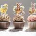 Easter Cupcake Toppers 8pcs Cartoon Paper Bunny Cupcake Decorations With Sticks Room Ornaments Cake Picks Cupcake Bunny Topper For Candy Box Cupcakes Photo Wall - Buy Online on SooperMarket.com