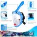 Kids Full Face Snorkel Mask Set - 180 Panoramic View, Anti-Leak/Anti-Fog, Blue - Safe & Foldable Snorkeling Gear for Kids/Adults - Buy Online on SooperMarket.com