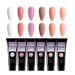 Nail Extension Gel Kit Nude Pink White 6 Colors 15ml Poly Nail Gel Nail Builder Gel Nail Enhancement Gel Set for Home DIY Nail French Manicure(Nail Poly Gel-CS) 6 Colors-NUDE