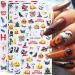 Halloween Nail Art Stickers Xcreando 5D Embossed Nail Decals Design with Skull Bones Ghost Witch Pumpkin Bat Lips Self-Adhesive Thick DIY 3D Nail Art Supplies for Halloween Days Party Cosplay Decorations 5 Sheets - Buy Online on SooperMarket.com
