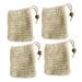 Gogogmee 4pcs Facial Net Foaming Net Face Washing Bag Soap Holder Soap Storage Bag Yellow