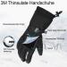 Yobenki Ski Gloves - Warm 3M Thinsulate Snowboard Gloves for Men with Touchscreen | Winter Outdoor Gear (-34 /-30 ) - Anti-Rolling Black L - Buy Online on SooperMarket.com