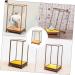 ORFOFE Box Wood Carving Glass Cover clear display stand buddha display stand Display Accessory toy shelf 17x12cm Assorted Color - Buy Online on SooperMarket.com