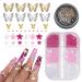 3D Flower Nail Charms 2 Boxes 3D Acrylic Flower Nail Art Metal Butterfly Nail Charms With Nail Gems Half Round Pearls Manicure Y2k Nail Art Accessories for Women Girls