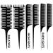 6 Pieces Weaving Comb Dyeing Hair Comb Weaving Sectioning Foiling Comb Rat Tail Styling Hair Dyeing Combs for Foiling Balayage Hair Coloring (Assorted Styles)