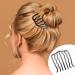 4 PCS Black Hair Fork Clip Combs Set - Vintage U-Shaped Messy Updo Bun Hair Pins for Women and Girls - Buy Online on SooperMarket.com