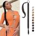 REECHO DIY Braid Ponytail Extension Long Straight Wrap Around Ponytail Hair Extensions Natural Soft Synthetic Hairpieces for Women - Black Brown 140g 26Inch-140g Black Brown