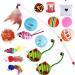 GOLDGE Cat Toys Kitten Toys for Indoor 16 Pcs Cat Interactive Toys Includes Cats Catnip Balls Mice Feathers Wand Toys Set Gift for Cat and Kitty