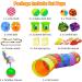 Malier Cat Toys Set - Interactive Collapsible Cat Tunnels, Feather Toy, Crinkle Balls - for Indoor Cats, Kittens, and Small Pets - A-Rainbow - Buy Online on SooperMarket.com