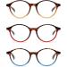 JM 3 Pack Vintage Round Reading Glasses - Spring Hinge Readers for Men & Women - 2.00 Magnification - Mixed Color - Buy Online on SooperMarket.com