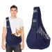 Petcute sling dog carrying bag for small dogs pet hand spinning carrier shoulder bag adjustable padded shoulder strap with front pocket dog carrier bag with safety buckle blue