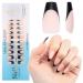 Shop 240PCS French Tips Gel x Nail Tips - Long Coffin Press On Nails in Black-Natural White | Pre-Applied Tip Primer & Base Coat for DIY Nail Extensions - Buy Online on SooperMarket.com