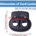 J.CARP 30Pcs Black Plastic Cord Locks End Spring Toggle Stopper - Double Hole Elastic Adjuster for Drawstrings, Bags, Clothing, Paracord - Black - Buy Online on SooperMarket.com