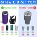 FLORAPELL Yeti Rambler Straw Lid with Straws and Handle - Black | Replacement Cap for 18oz, 26oz, 36oz, 64oz Bottles - Buy Online on SooperMarket.com