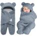MUSUNFE Baby Boys Gifts Toy 0 6 Months Cute Unisex Newborn Clothing Baby Sleeping Bag Thick Cotton Blankets Plush Swaddle Blankets (Blue)