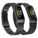 KOREDA Compatible with Fitbit Charge 5 Bands Sets 2 Pack Stainless Steel Metal Band + Mesh Woven Magnetic Wristband Replacement for Fitbit Charge 5 Advanced Fitness & Health Tracker (Graphite/Black)