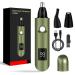 Imoebel nasal hair trimmer 3 in 1 with LED display nasal hair cutter ear hair cutter re-loaded with double cutting blades eyebrows and face hair trimmers for men and women green