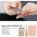 Stainless Steel Nail Clippers Set 4 Set Nail Clippers Beauty Tools Includes Ear Spoons and Nail Files with Pink PU Storage Bags for Grooming Manicure - Buy Online on SooperMarket.com
