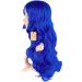 MapofBeauty Charming Long Curly Navy Blue Party Wig | Synthetic Cosplay Women's Wig - Buy Online on SooperMarket.com