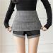 Wool Plaid Mini Skirt for Young Women | Casual A-Line Fashion | Autumn & Winter Gray Short Skirt - Buy Online on SooperMarket.com