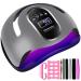 Amzeeniu 168W nail dryer lamp UV LED lamp infrared sensor digital professional nail lamp with 4 timer settings for all gel nail dryers