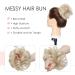 Synthetic Messy Hair Bun Scrunchie Extension in Ash Blonde/Bleach Blonde - Curly Wavy Chignon Updo for Women | Ponytail Hair Accessories - Buy Online on SooperMarket.com