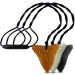 Mommy's Touch Shark Tooth Silicone Teething Necklaces - Sensory Chew Toys for Special Needs Kids & Aggressive Chewers - Soothing Calming Teethers for Toddlers - Black White & Wood Design - 3-Pack