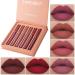 6pcs Matte Liquid Lipstick Set  Nude Lipsticks Makeup Kit for Women  Velvet Lip Gloss Waterproof Non-Stick Cup Labiales Mate 24 Horas (Set A)