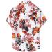 Mens Hawaiian Shirt Short Sleeve Floral Print Button Down Beach Casual Top - Dark Gray Navy, Medium - Buy Online on SooperMarket.com