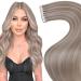 Laavoo invisible real hair extensions tape blond highlight tape in extensions real hair blond tape in hair recovery real hair remy human hair #19/60 50g 20pcs 45cm-20Pcs 2.3 #19/60