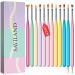 Saviland Nail Art Brush Set - 12pcs Professional Nail Design Brush Set with Double-End Dotting Gel Nail Brushes, Nail Painting Brush, Nail Extension Gel Liner Brush Nail Pens for Nail Art DIY B1-Gel Nail Art Brush