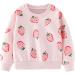Girls Cotton Sweatshirt - Long Sleeve Casual Jumper for Kids | Toddler Clothes Age 4-5 Years | Strawberry Design - Buy Online on SooperMarket.com
