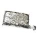 Gnognauq 10 Yards 1 inch Elastic Sequin Glitter Trim Spool String Metallic 3-Row Fabric Paillette Ribbon Trim for Wedding Dress Embellish Headband (Silver)