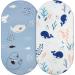 Aolso baby mattress clamping sheet 2 -pack bass car cover 84 * 41cm baby clamping bed cloth stroller mattress cover fitted bed sheet for children's beds made of polyester woven white/blue