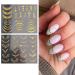 Gold Flower 3D Metallic Nail Art Stickers - Self-Adhesive Decals for Luxury Nail Designs - Women's Nail Art Decoration - Buy Online on SooperMarket.com