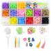 2400+ Loom Rubber Bands kit 15 Colors in 6 Tie-dye and 9 Solid, Loom Bracelet Making Kit Refill Accessories for Kids Boys & Girls Gift, Including Multifunction Loom and Manual
