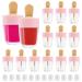 WSERE 20 Pcs Cute Lip Gloss Tubes Empty Lipgloss Container  Portable 4g Lip Glaze Tubes Reusable Refillable Lip Gloss Container Bottles  Creative Lovely Ice Cream Shape DIY Cosmetic Samples Bottle Pink-20pcs