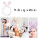 Whaline 4 Pack Easter Rabbit Ear Makeup Headband Set for Women - Coral Fleece Elastic Head Wrap for Party, Beauty Shower - Blue, White, Gray, Purple - Buy Online on SooperMarket.com