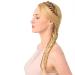 DIGUAN Messy Wide 2 Strands Synthetic Hair Braided Headband in Dark Brown - Classic Chunky Plaited Braids Hairpiece for Women and Girls - 62g/2.1 oz - Buy Online on SooperMarket.com