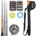 Sougayilang Saltwater Freshwater Fly Fishing Rod with Reel Combo Kit A: Silver Kits with Bag