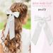 WantGor Long Tail Bow Hair Clips Hair Ribbon Bows Satin Bowknot Clip Large Hair Barrettes Cute Ponytail Holder Hair Accessories for Women Daily Party Wedding Prom (White) - Buy Online on SooperMarket.com