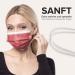 50x Medical Face Masks - Made in Germany CE Certified Type IIR 99.78% BFE One-Way Protection Adult Size Red - Buy Online on SooperMarket.com