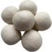 Organic 6 Pack Large Laundry Dryer Balls 100% New Zealand Wool Reusable Natural White or Grey Soft Eco Friendly with Cotton Bag (White) - Buy Online on SooperMarket.com
